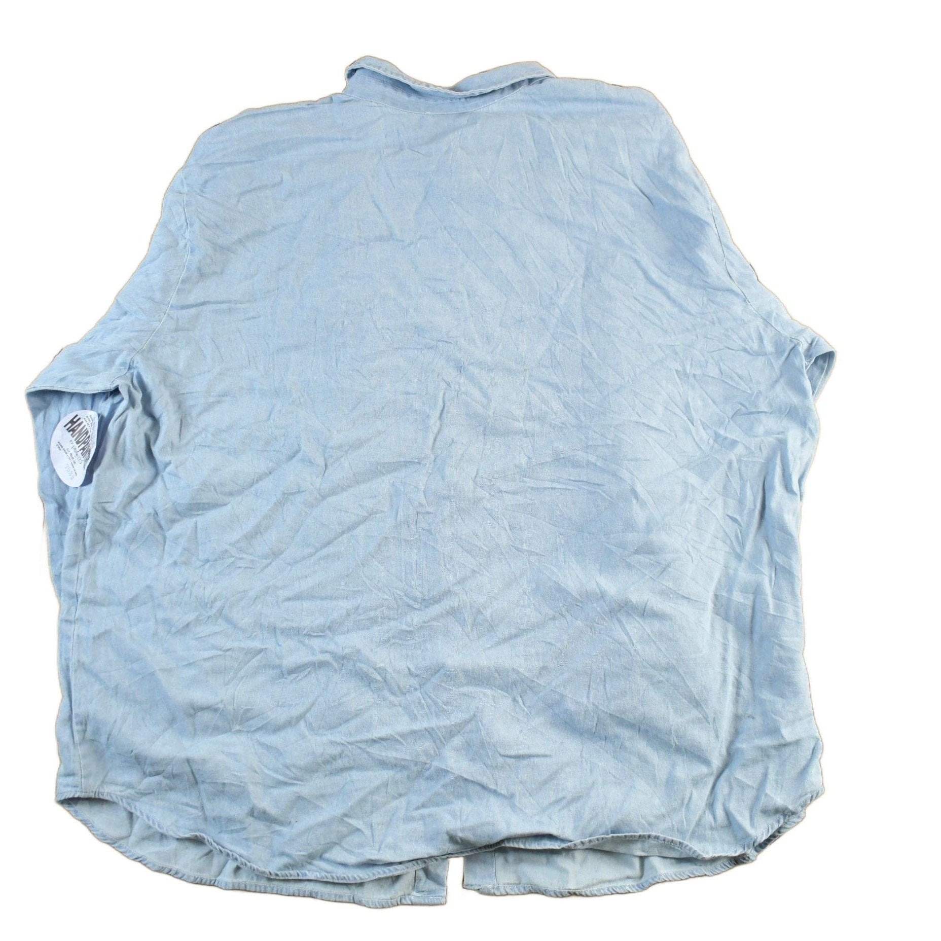 Vintage 1990s India Ink Hand Painted Denim Button Up Shirt Women's 3X from propervintagecanada