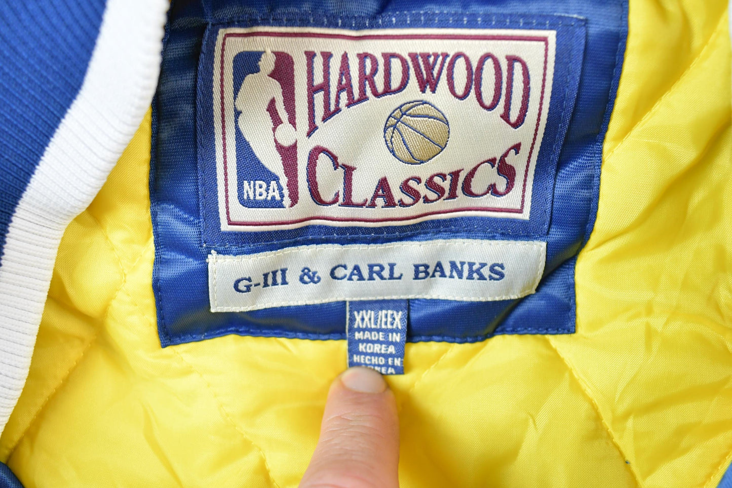 Vintage 1990s Indiana Pacers NBA Hardwood Classics Puffer Bomber Basketball Warm Up Jacket Men's 2XL from propervintagecanada