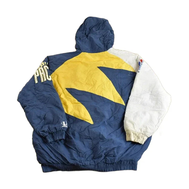 Vintage 1990s Indiana Pacers NBA Logo Athletic Shark Tooth Jacket from propervintagecanada
