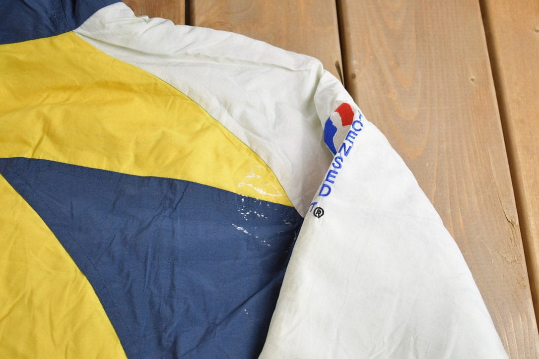 Vintage 1990s Indiana Pacers NBA Logo Athletic Shark Tooth Jacket from propervintagecanada
