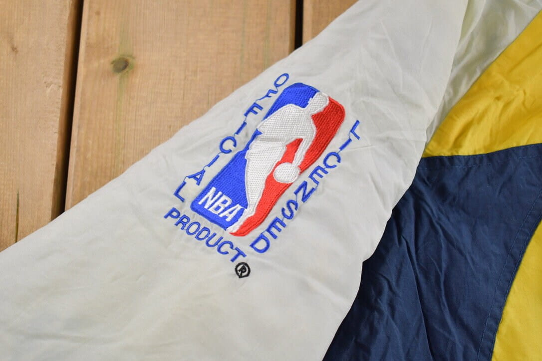 Vintage 1990s Indiana Pacers NBA Logo Athletic Shark Tooth Jacket from propervintagecanada