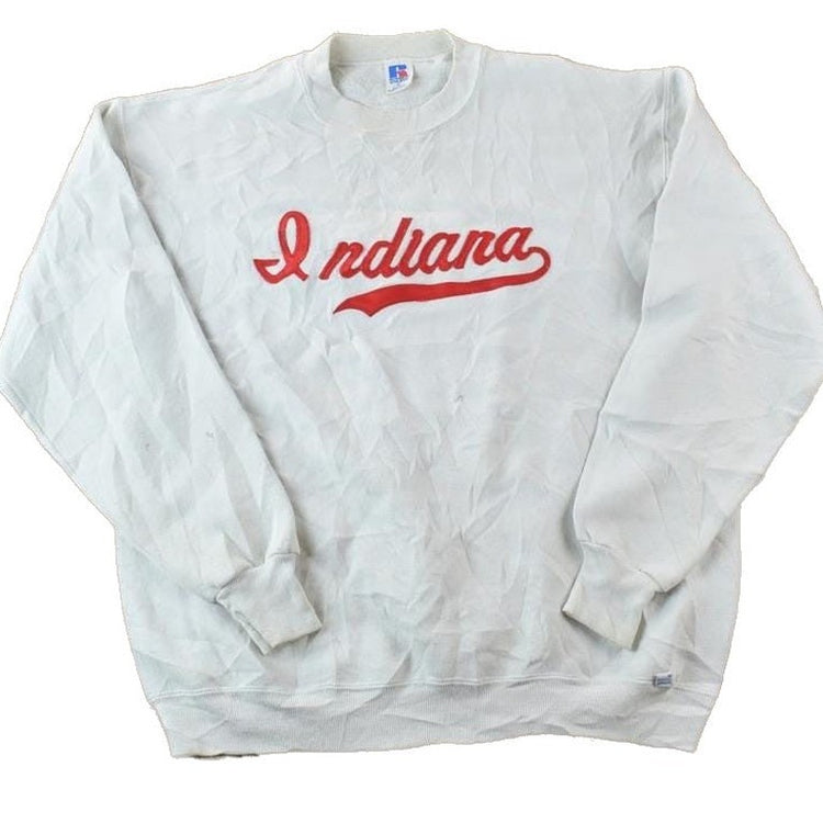 Vintage 1990s Indiana Russell Athletic University Collegiate Crewneck / Embroidered / NCAA Sweatshirt / Sportswear / Americana from propervintagecanada