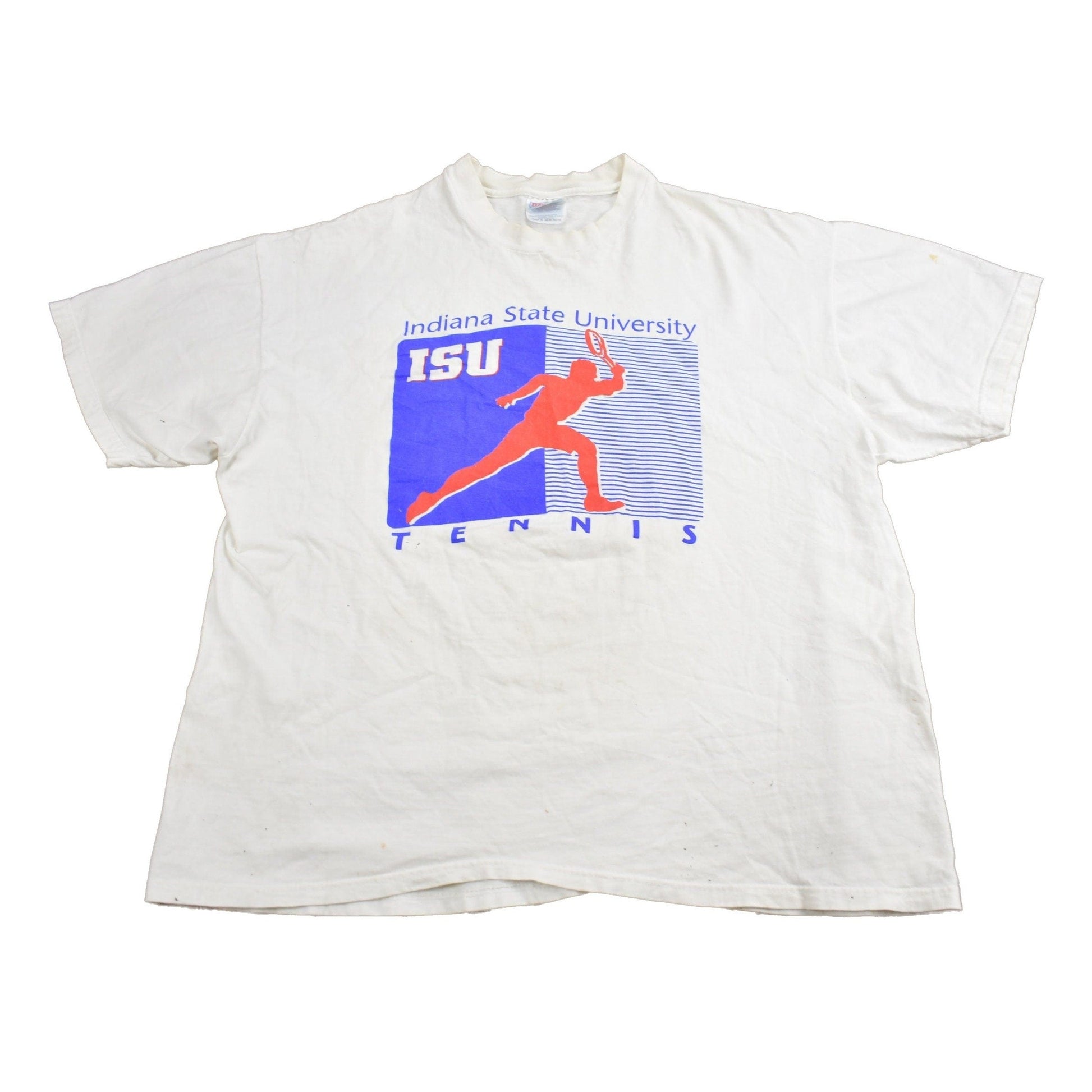 Vintage 1990s Indiana State University Tennis Collegiate T-Shirt Men's XL from propervintagecanada