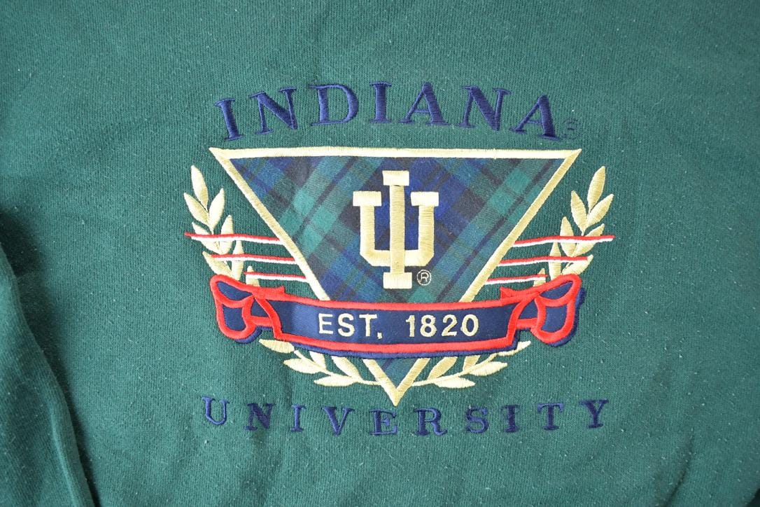 Vintage 1990s Indiana University Collegiate Crewneck / Embroidered / NCAA Sweatshirt / Sportswear / Americana from propervintagecanada