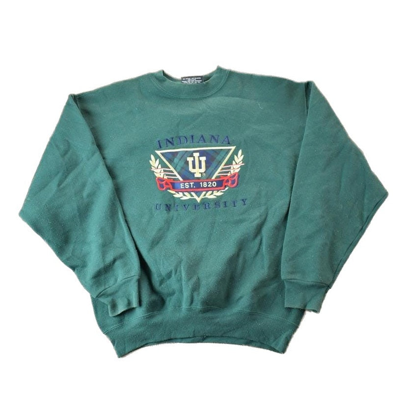 Vintage 1990s Indiana University Collegiate Crewneck / Embroidered / NCAA Sweatshirt / Sportswear / Americana from propervintagecanada