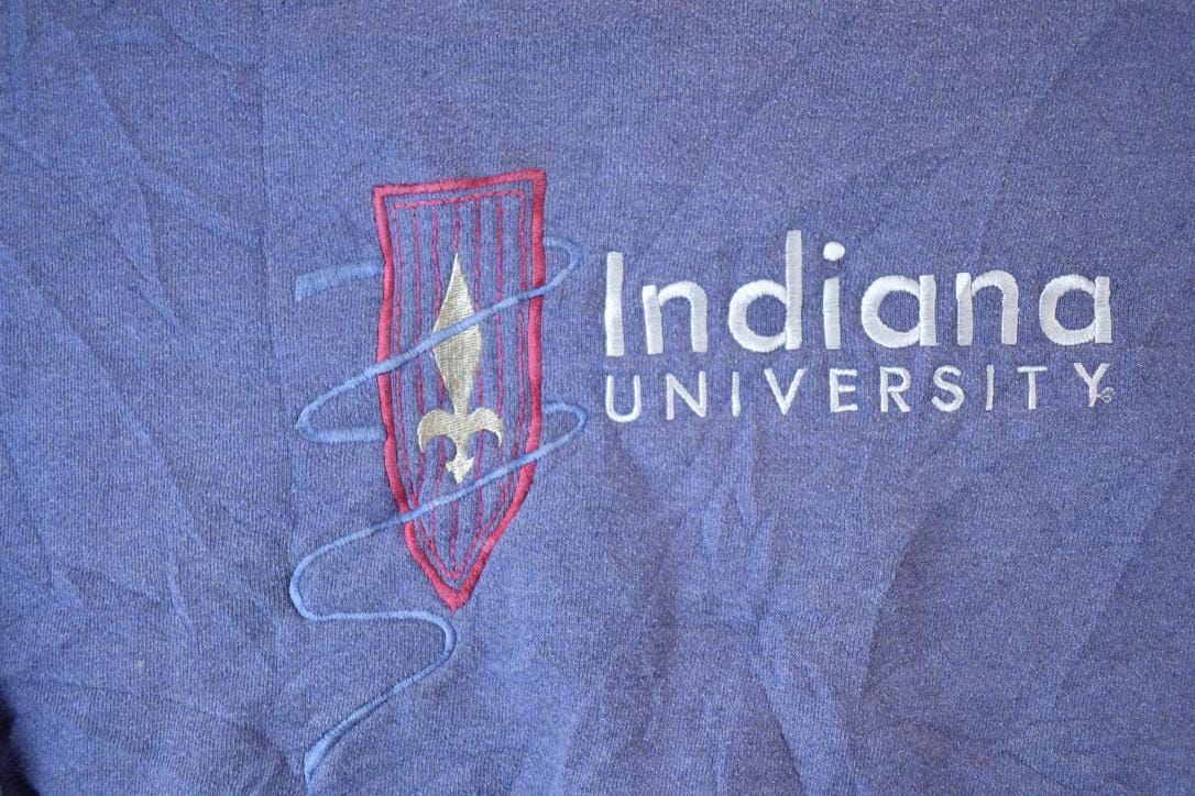 Vintage 1990s Indiana University Collegiate Crewneck / Embroidered / NCAA Sweatshirt / Sportswear / Americana from propervintagecanada