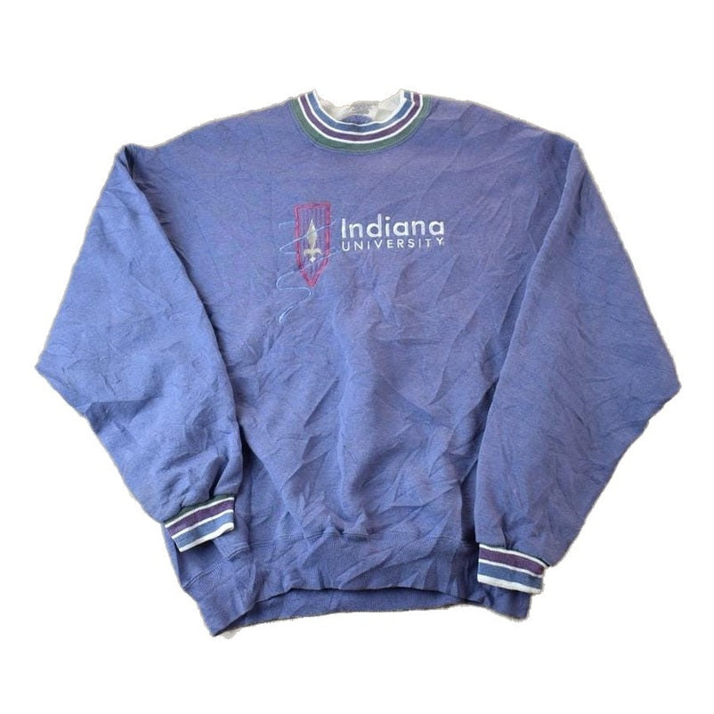 Vintage 1990s Indiana University Collegiate Crewneck / Embroidered / NCAA Sweatshirt / Sportswear / Americana from propervintagecanada
