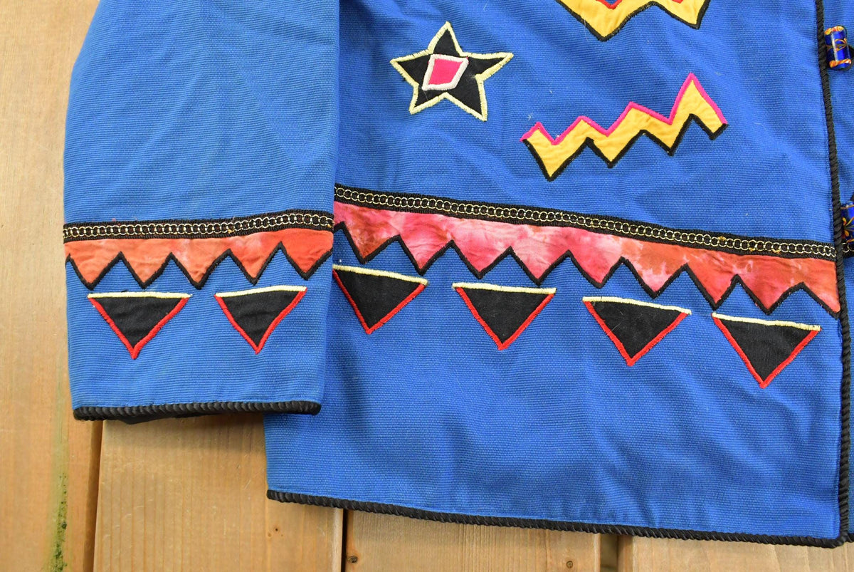 Vintage 1990s Indigo Moon Wolves Embroidered Lightweight Jacket Women's XL / Patchwork / Outerwear / 90s Streetwear / Outdoors / Wolf from propervintagecanada