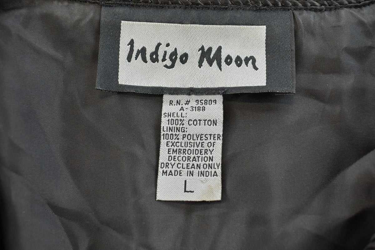 Vintage 1990s Indigo Moon Wolves Embroidered Lightweight Jacket Women's XL / Patchwork / Outerwear / 90s Streetwear / Outdoors / Wolf from propervintagecanada