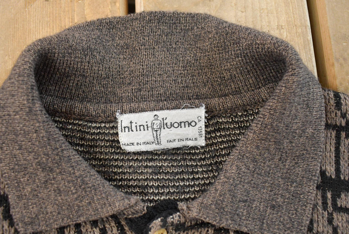 Vintage 1990s Intini L'Uomo Knit Collared Sweater Men's L from propervintagecanada