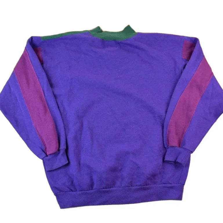 Vintage 1990s IOU Colour Block Crewneck Sweatshirt Men's XL from propervintagecanada