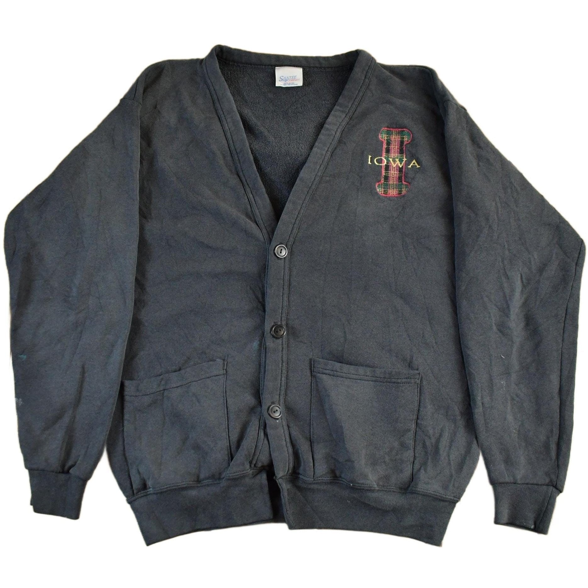 Vintage 1990s Iowa Cardigan Sweatshirt Men's Large from propervintagecanada