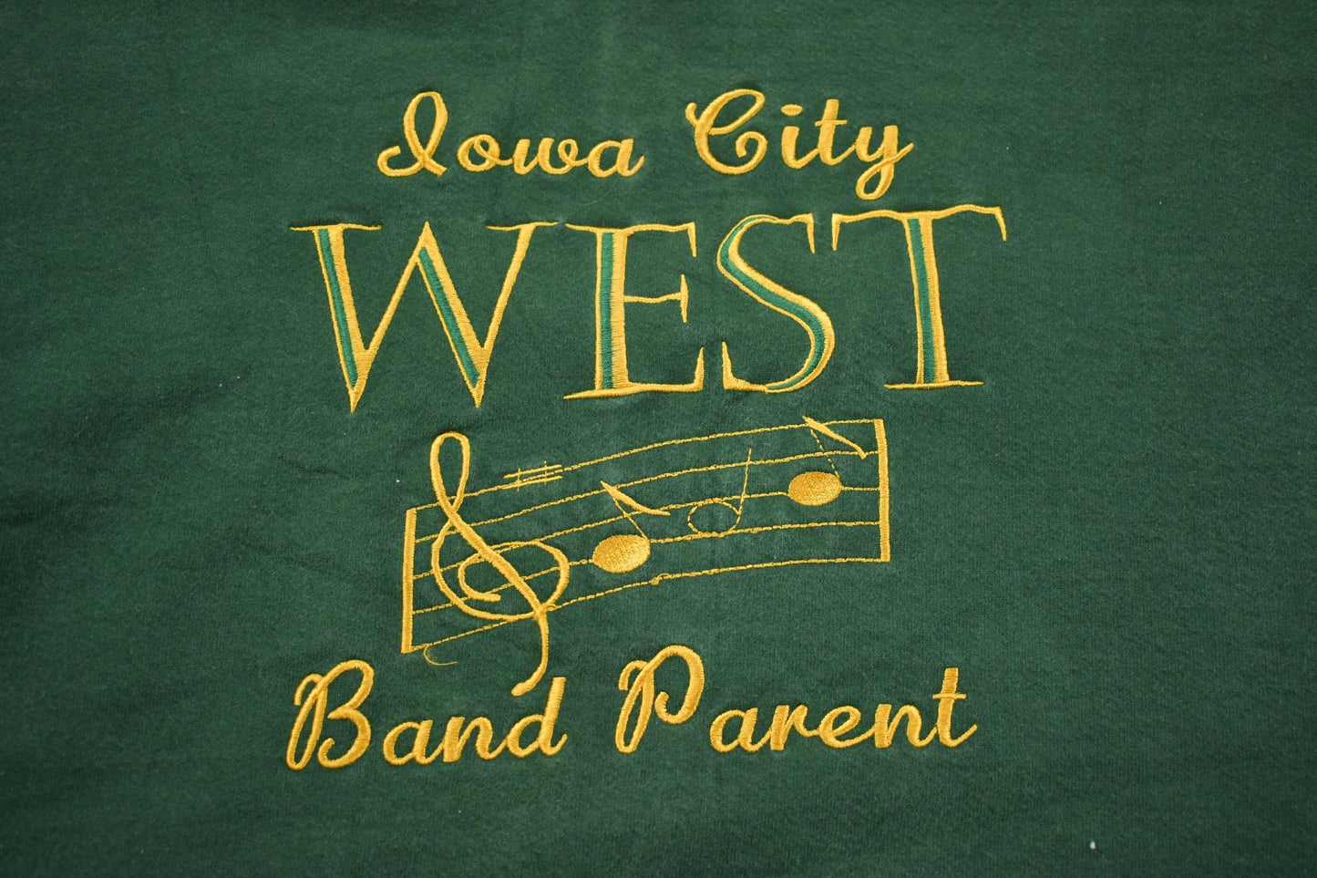 Vintage 1990s Iowa City West Band Parent Crewneck Sweatshirt Made In USA Men's XL from propervintagecanada