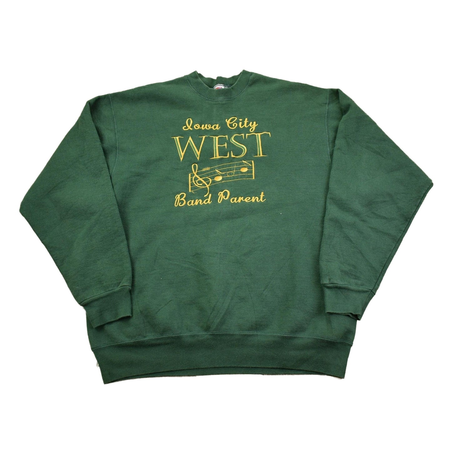 Vintage 1990s Iowa City West Band Parent Crewneck Sweatshirt Made In USA Men's XL from propervintagecanada