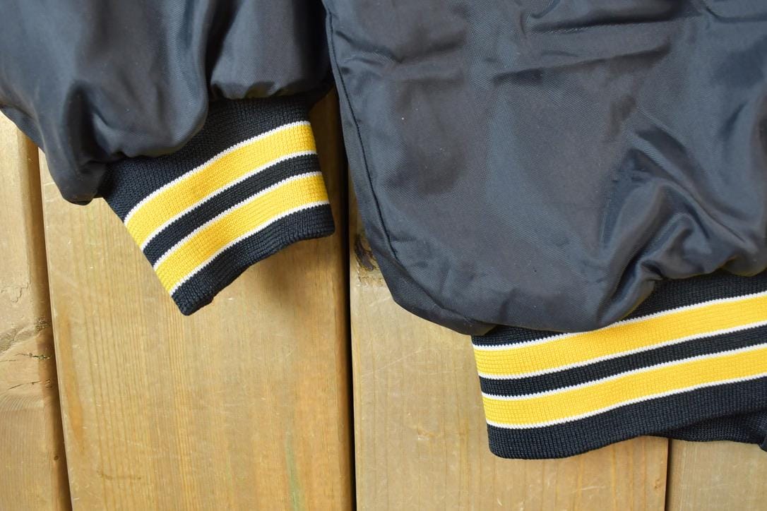 Vintage 1990s Iowa Hartwell Jackets Satin Button Up University of Collegiate NCAA Jacket / Made In USA from propervintagecanada
