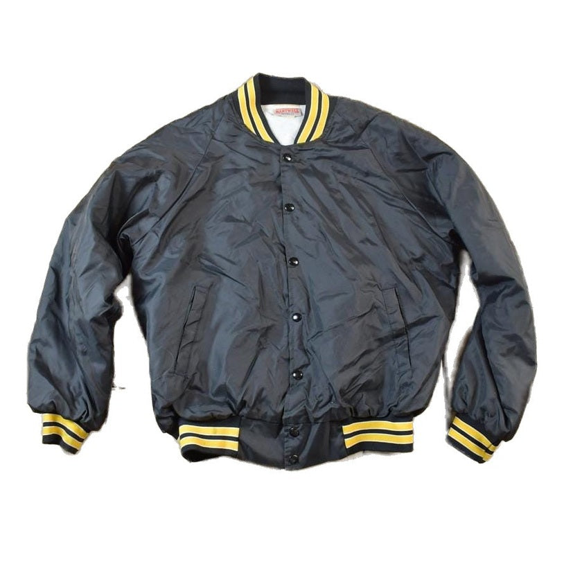 Vintage 1990s Iowa Hartwell Jackets Satin Button Up University of Collegiate NCAA Jacket / Made In USA from propervintagecanada