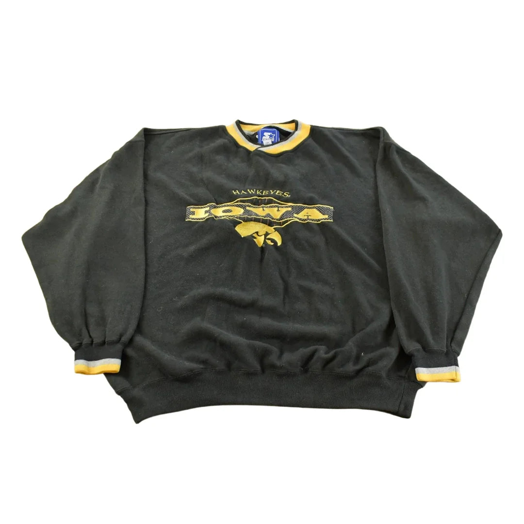 Vintage 1990s Iowa Hawkeyes Starter Crewneck Sweatshirt Men's XL from propervintagecanada