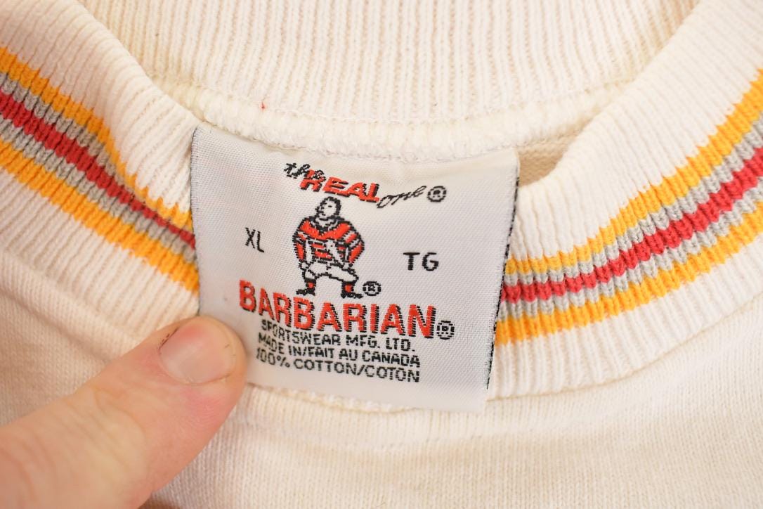 Vintage 1990s Iowa State Barbarian Rugby Crewneck Shirt Men's L from propervintagecanada