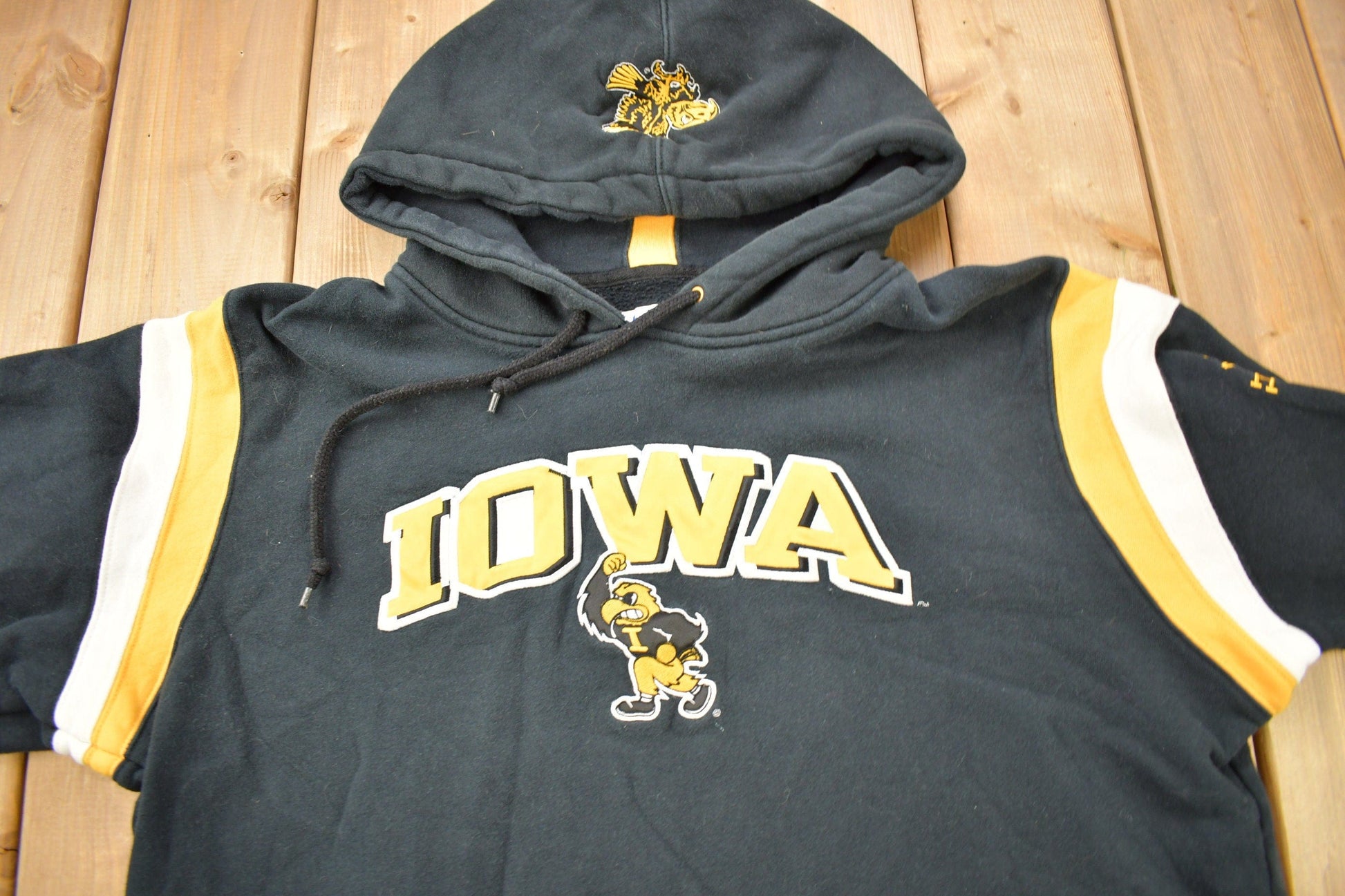 Vintage 1990s Iowa State University Hawkeyes Collegiate Hoodie / Embroidered / NCAA Sweatshirt / Americana / Sportswear / Champion from propervintagecanada