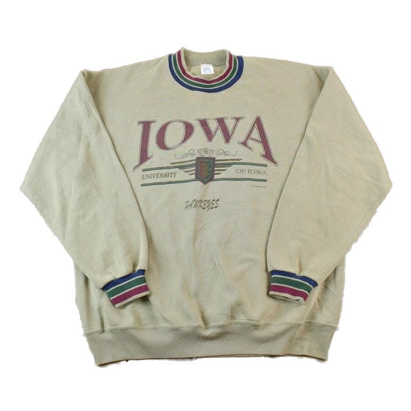 Vintage 1990s Iowa University Collegiate Crewneck / Embroidered / NCAA Sweatshirt / Sportswear / Americana from propervintagecanada