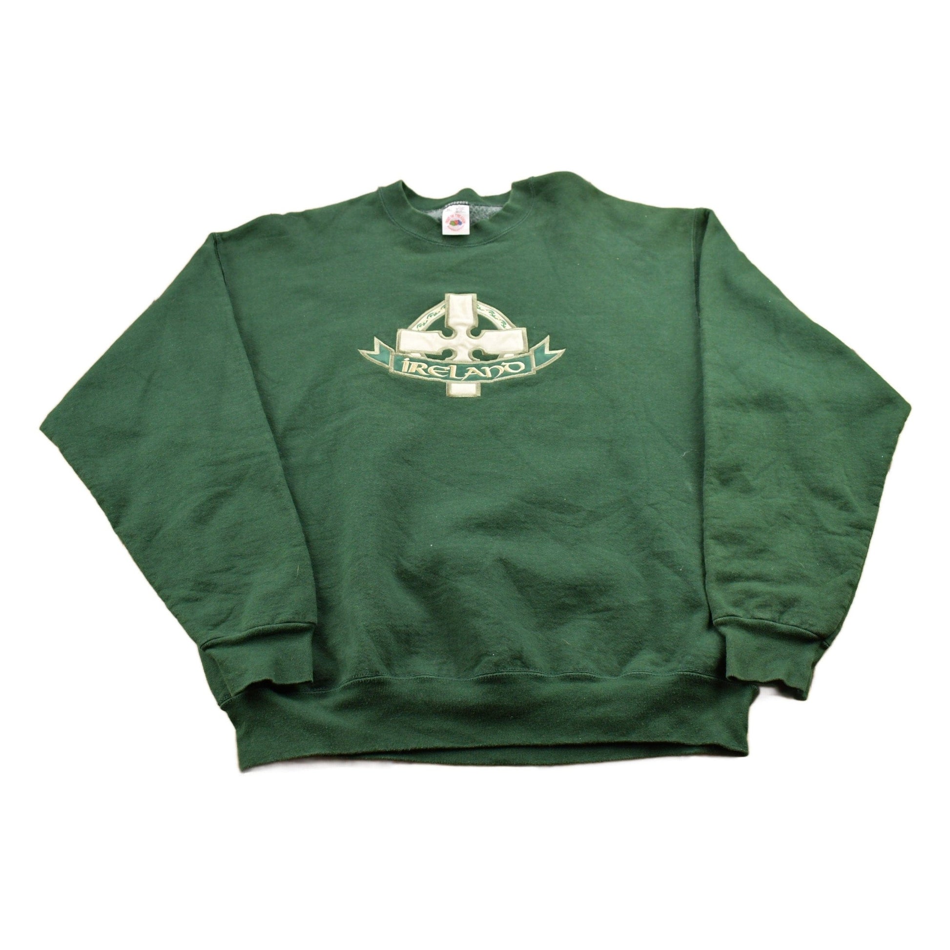 Vintage 1990s Ireland Celtic Cross Crewneck Sweatshirt Men's XL from propervintagecanada