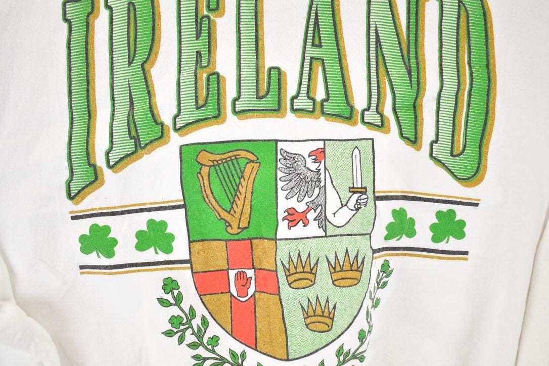 Vintage 1990s Ireland Sportsprint Crewneck Sweatshirt Men's L from propervintagecanada