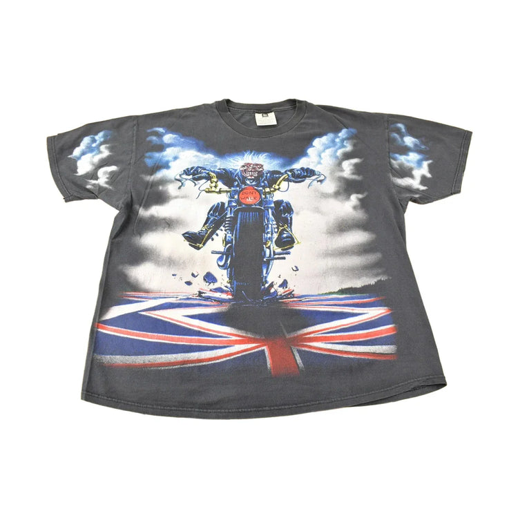 Vintage 1990s Iron Maiden All Over Print Band Tee from propervintagecanada