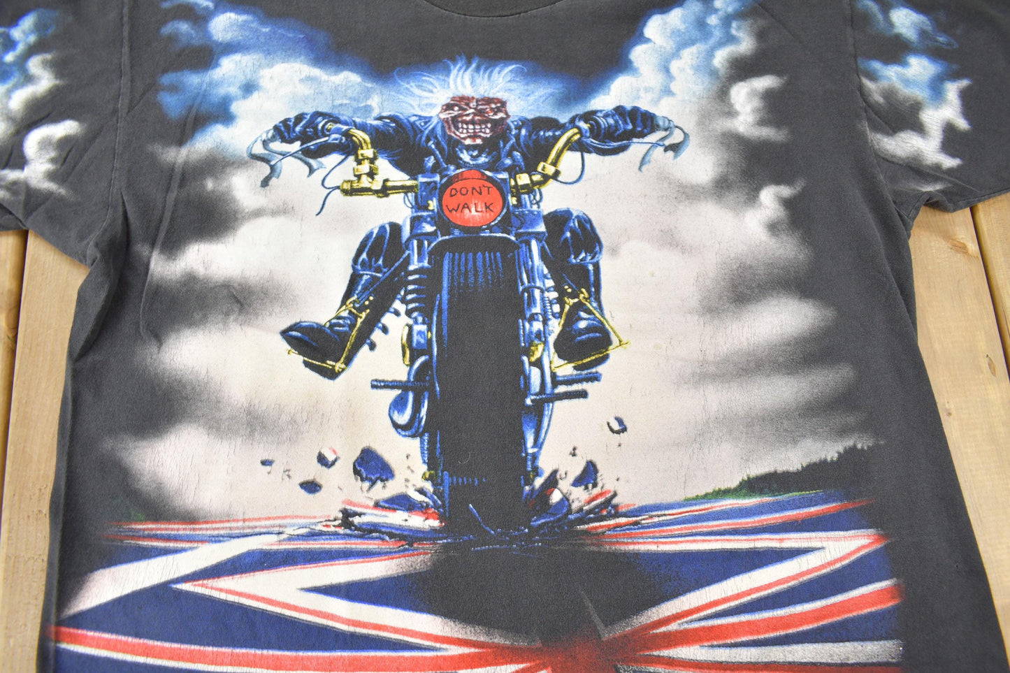 Vintage 1990s Iron Maiden All Over Print Band Tee from propervintagecanada