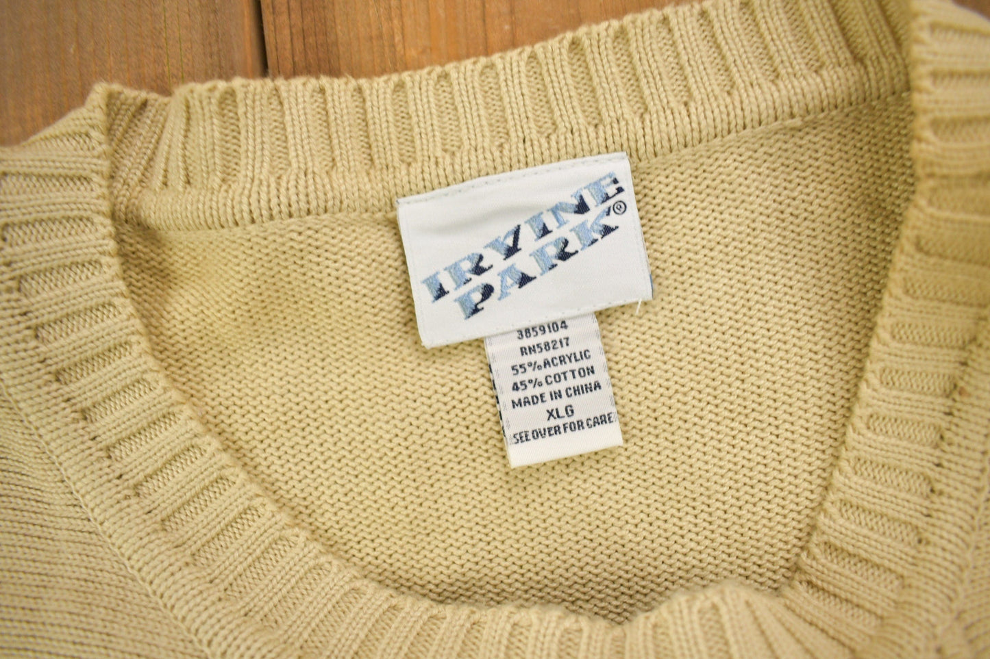 Vintage 1990s Irvine Park Knitted Crewneck Sweater Men's XL from propervintagecanada