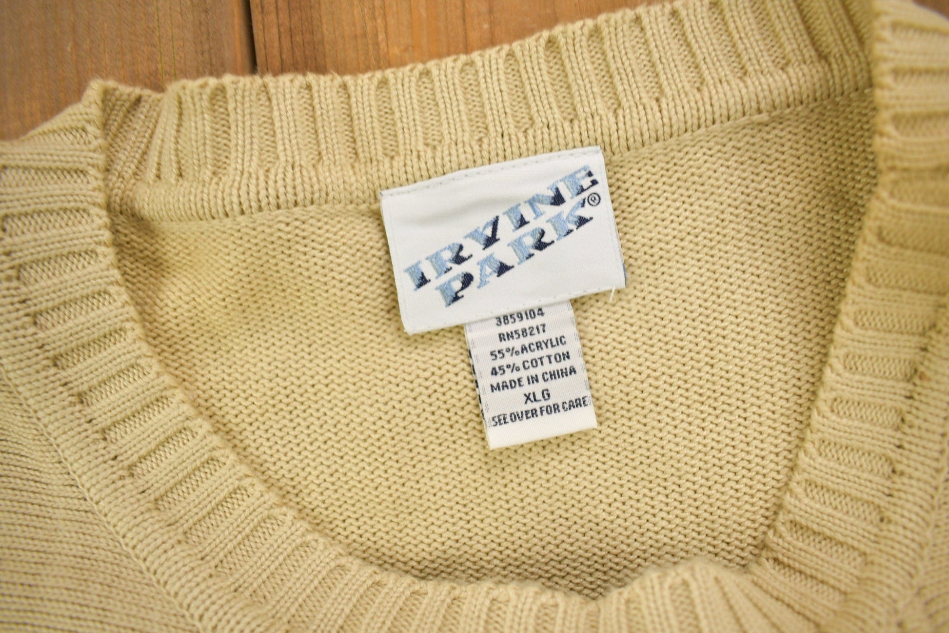 Vintage 1990s Irvine Park Knitted Crewneck Sweater Men's XL from propervintagecanada