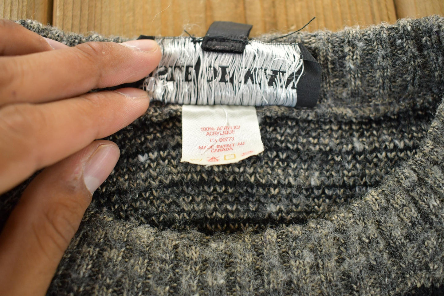 Vintage 1990s Isle of Man Knit Abstract Pattern Crewneck Sweater Men's M from propervintagecanada