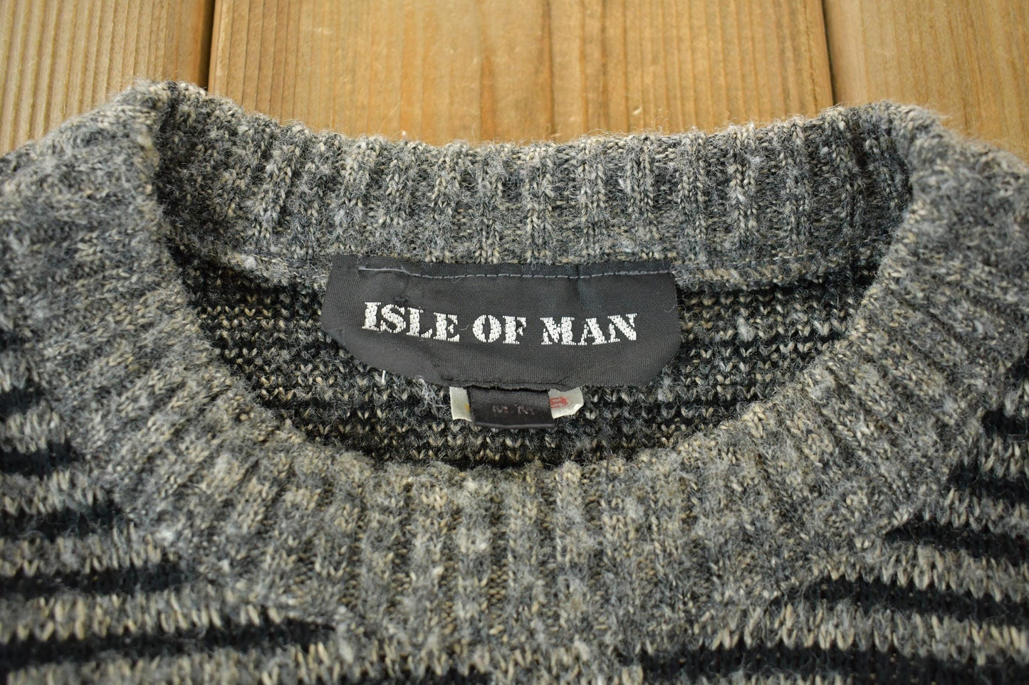 Vintage 1990s Isle of Man Knit Abstract Pattern Crewneck Sweater Men's M from propervintagecanada