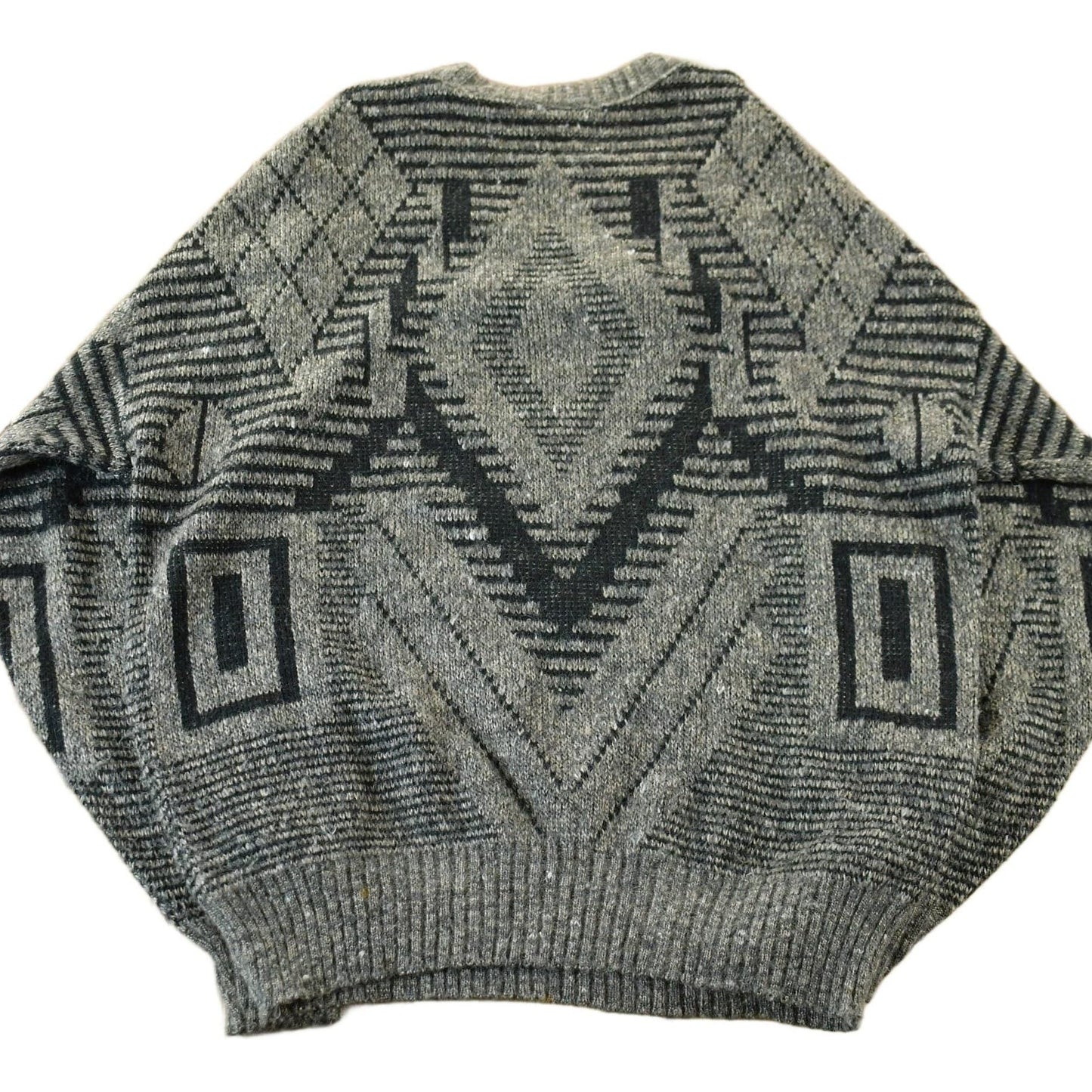 Vintage 1990s Isle of Man Knit Abstract Pattern Crewneck Sweater Men's M from propervintagecanada