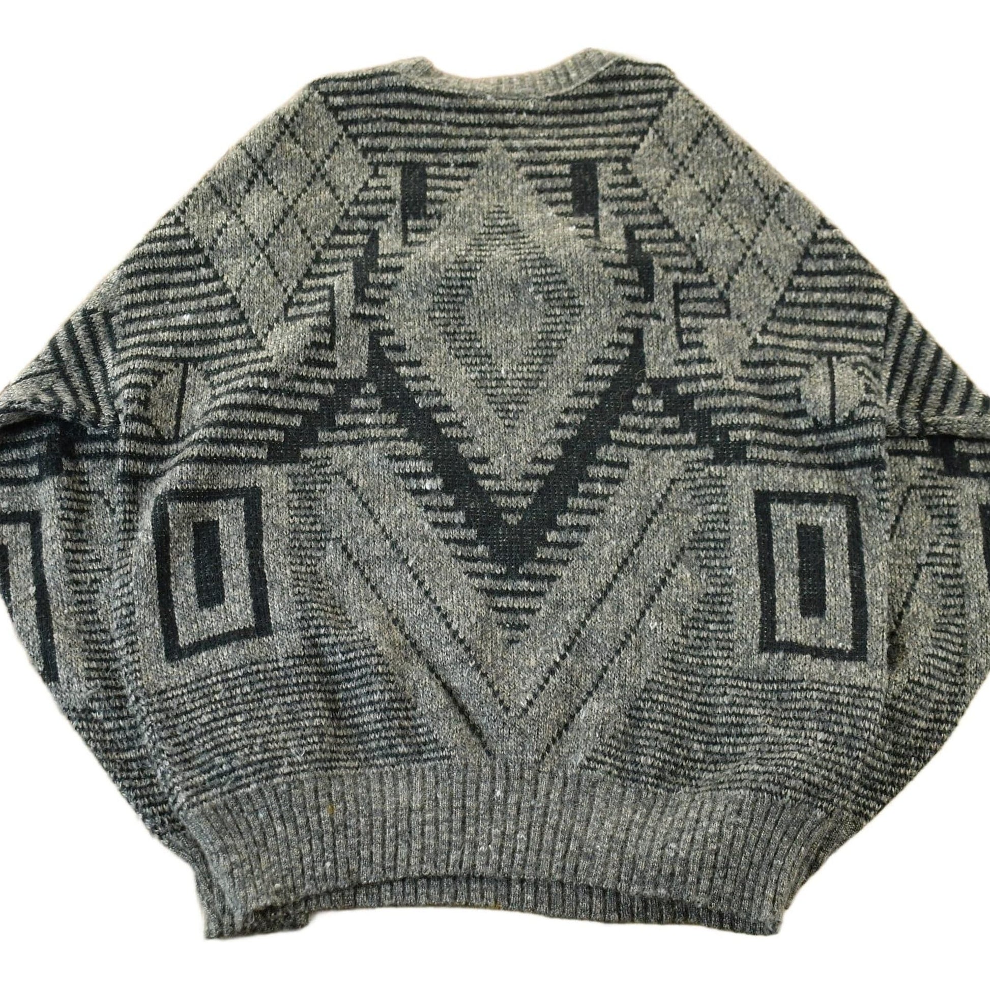 Vintage 1990s Isle of Man Knit Abstract Pattern Crewneck Sweater Men's M from propervintagecanada