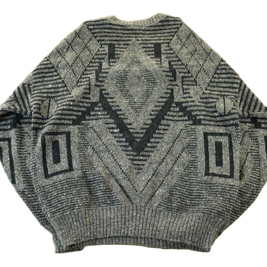 Vintage 1990s Isle of Man Knit Abstract Pattern Crewneck Sweater Men's M from propervintagecanada