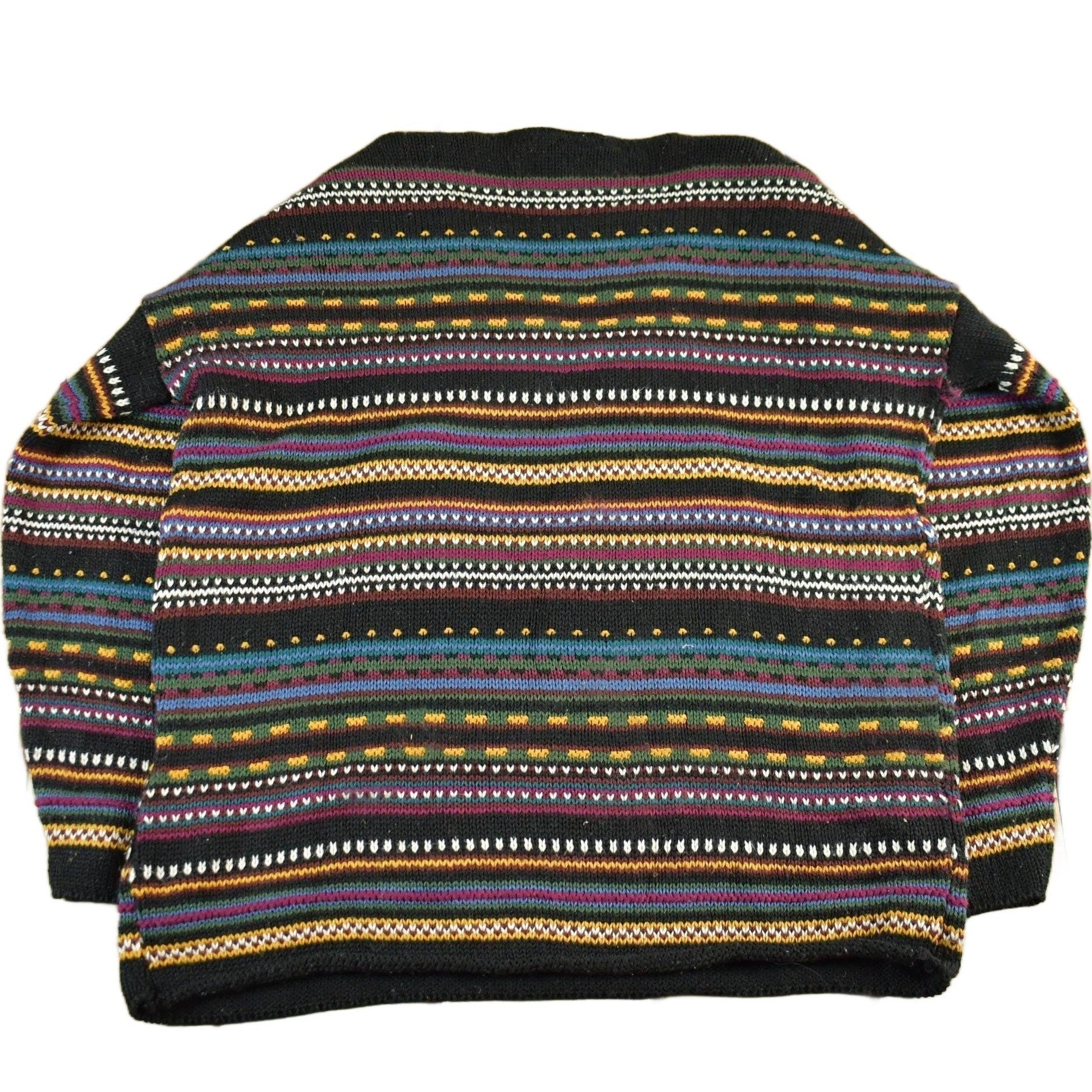 Vintage 1990s It's Our Time Knit Abstract Pattern V Neck Sweater Men's Large from propervintagecanada