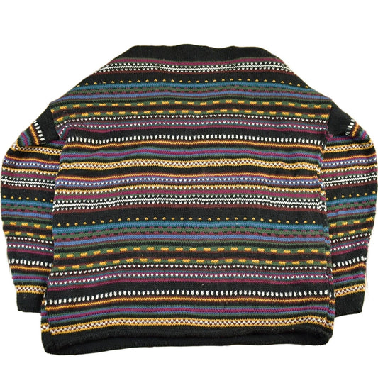 Vintage 1990s It's Our Time Knit Abstract Pattern V Neck Sweater Men's Large from propervintagecanada