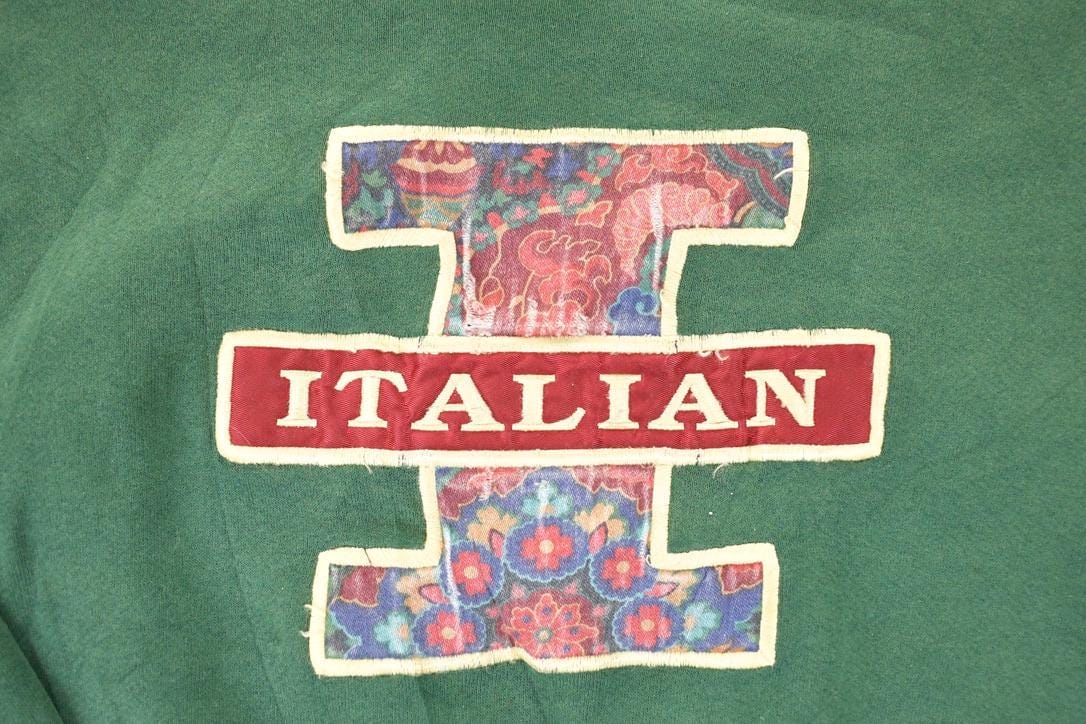 Vintage 1990s Italian Big L Patch Crewneck Sweatshirt Men's L from propervintagecanada