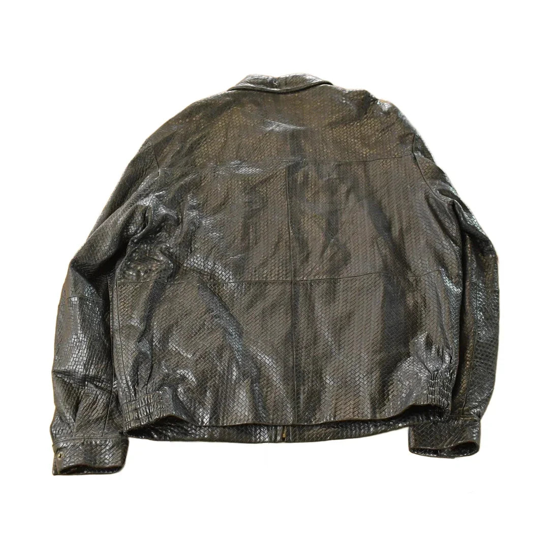 Vintage 1990s Italian Lamb Leather Jacket Men's Large / Full Zip / Fall Outerwear / Leather Coat / Streetwear Fashion / Biker Jacket from propervintagecanada