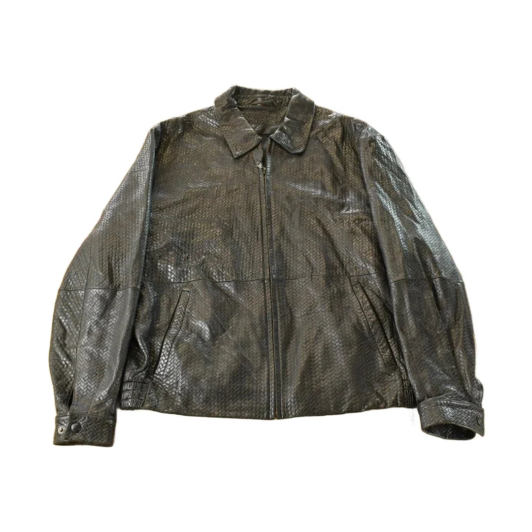 Vintage 1990s Italian Lamb Leather Jacket Men's Large / Full Zip / Fall Outerwear / Leather Coat / Streetwear Fashion / Biker Jacket from propervintagecanada