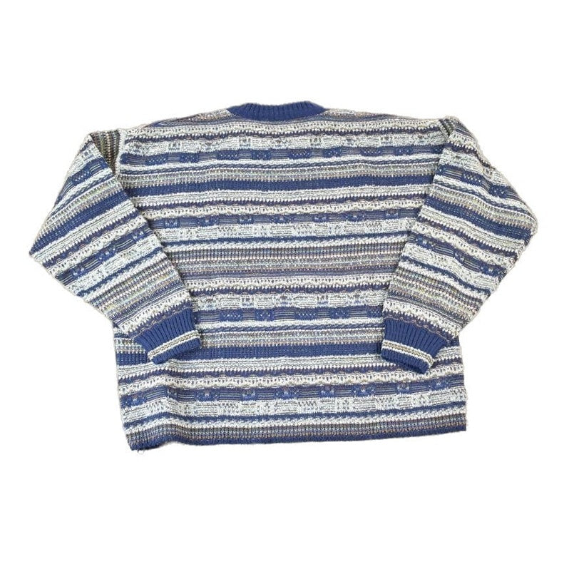 Vintage 1990s Italy Wool Blend Sweater Co Knit Abstract Pattern Crewneck Sweater Made In Italy Men's Small from propervintagecanada