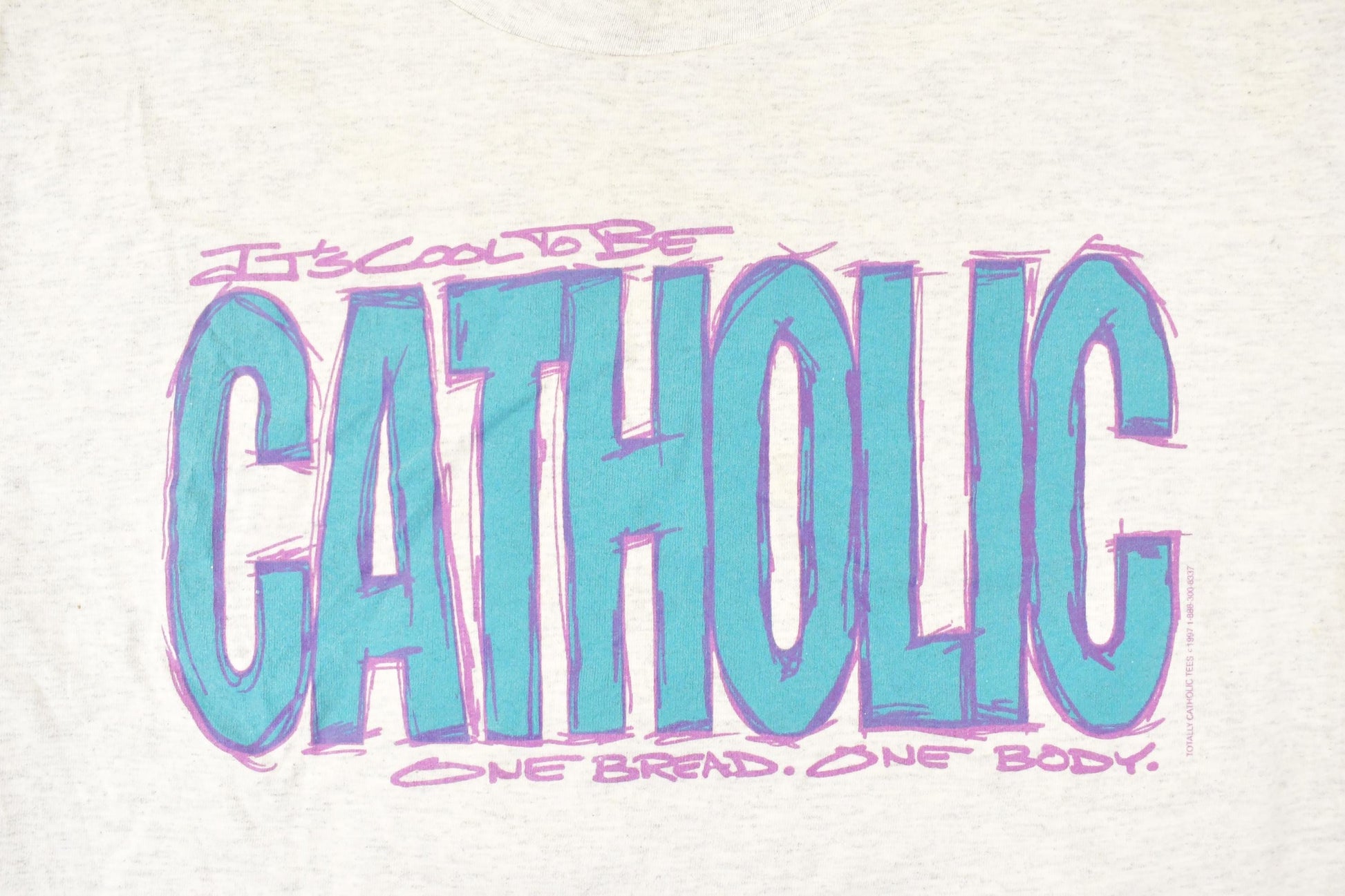 Vintage 1990s Its Cool To Be Catholic Souvenir Travel T-Shirt Men's M / Jesus Shirt / 90s Single Stitch Graphic Tee / Made in USA from propervintagecanada