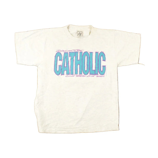 Vintage 1990s Its Cool To Be Catholic Souvenir Travel T-Shirt Men's M / Jesus Shirt / 90s Single Stitch Graphic Tee / Made in USA from propervintagecanada