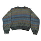 Vintage 1990s Ivy Crew Abstract Striped Knit Crewneck Sweater Men's Large from propervintagecanada