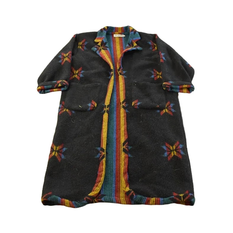 Vintage 1990s Ivy Koral Western All Over Print Wool Robe Men's M from propervintagecanada