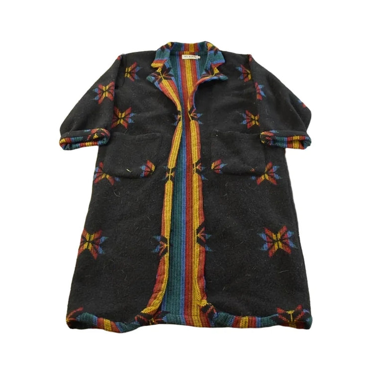 Vintage 1990s Ivy Koral Western All Over Print Wool Robe Men's M from propervintagecanada