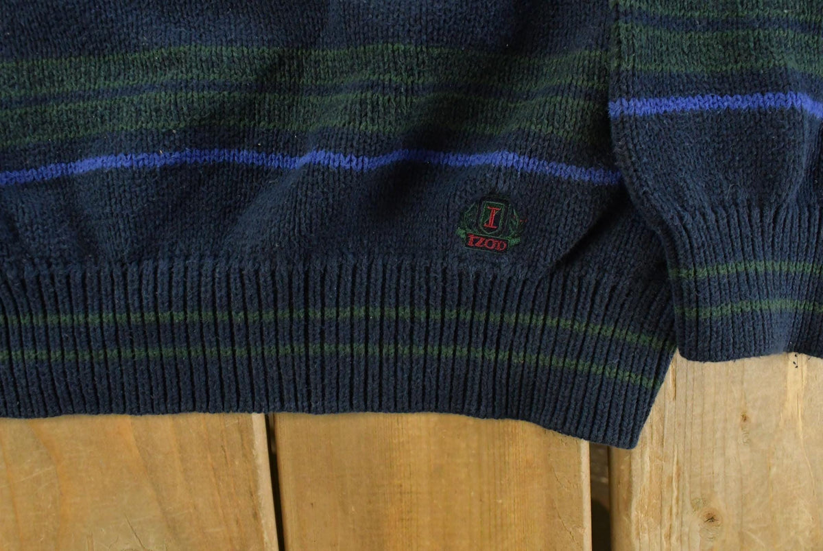 Vintage 1990s Izod Abstract Striped Knit Collared Sweater Men's XL from propervintagecanada