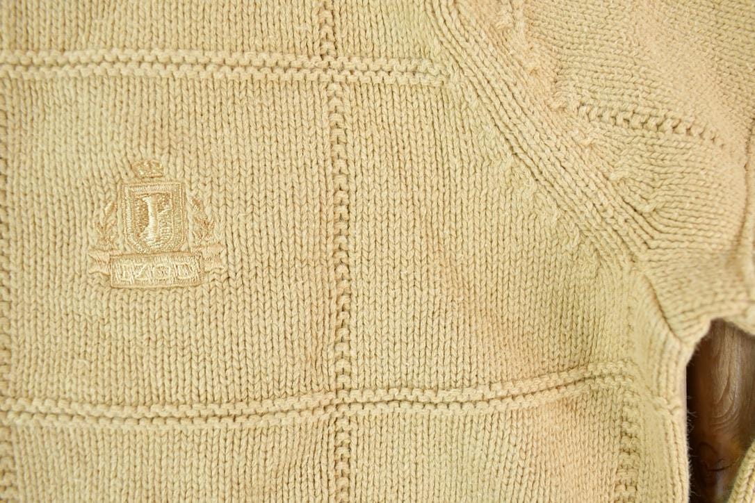 Vintage 1990s Izod Chunky Knit Abstract Pattern Crewneck Sweater Made In 90s Crewneck Men's Small from propervintagecanada