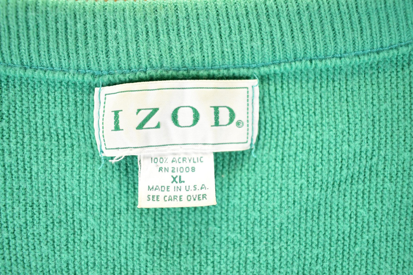 Vintage 1990s Izod Knit V Neck Sweater Men's XL from propervintagecanada