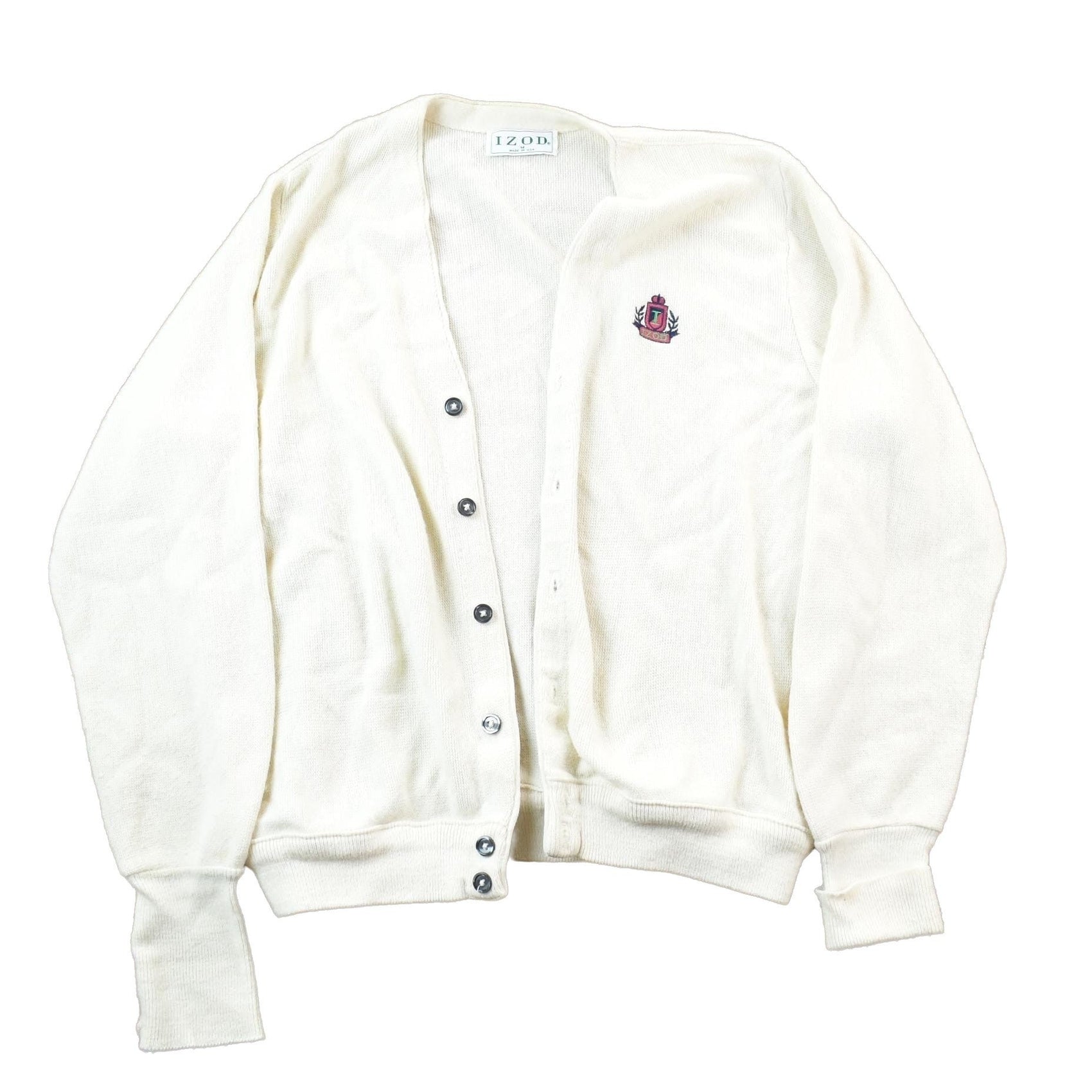 Vintage 1990s IZOD Knitted Button Up Sweater from propervintagecanada